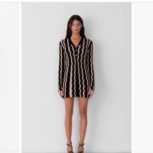 Anthropologie NEW The Wolf Gang Hera knit wave mini dress sz S small sweater NWT